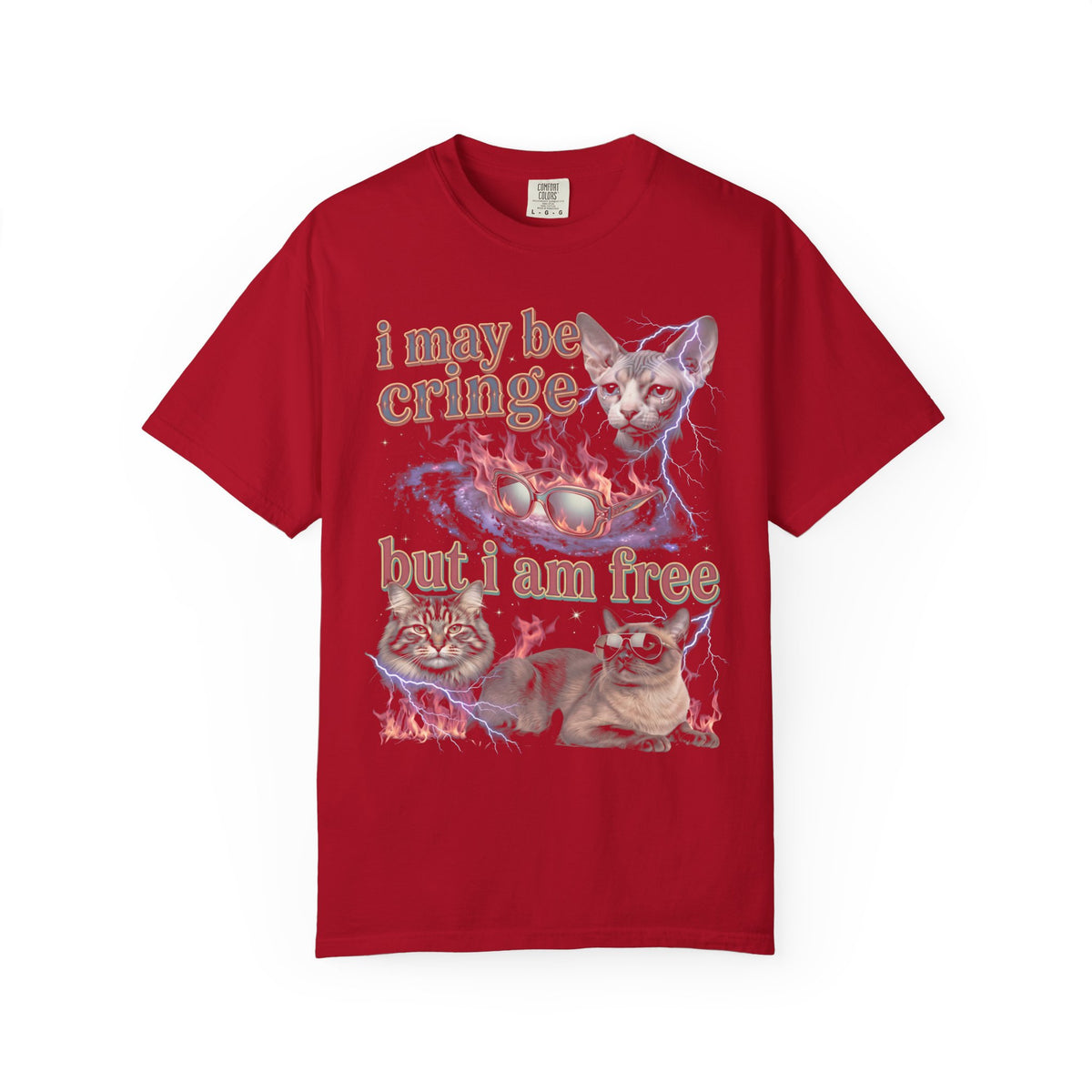 I May Be Cringe But I Am Free Classic Tee | Galaxy Cat | Space Meme