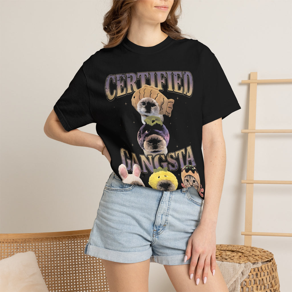 Certified Gangsta Cat Classic Tee | Taiyaki Food | Funny Hat