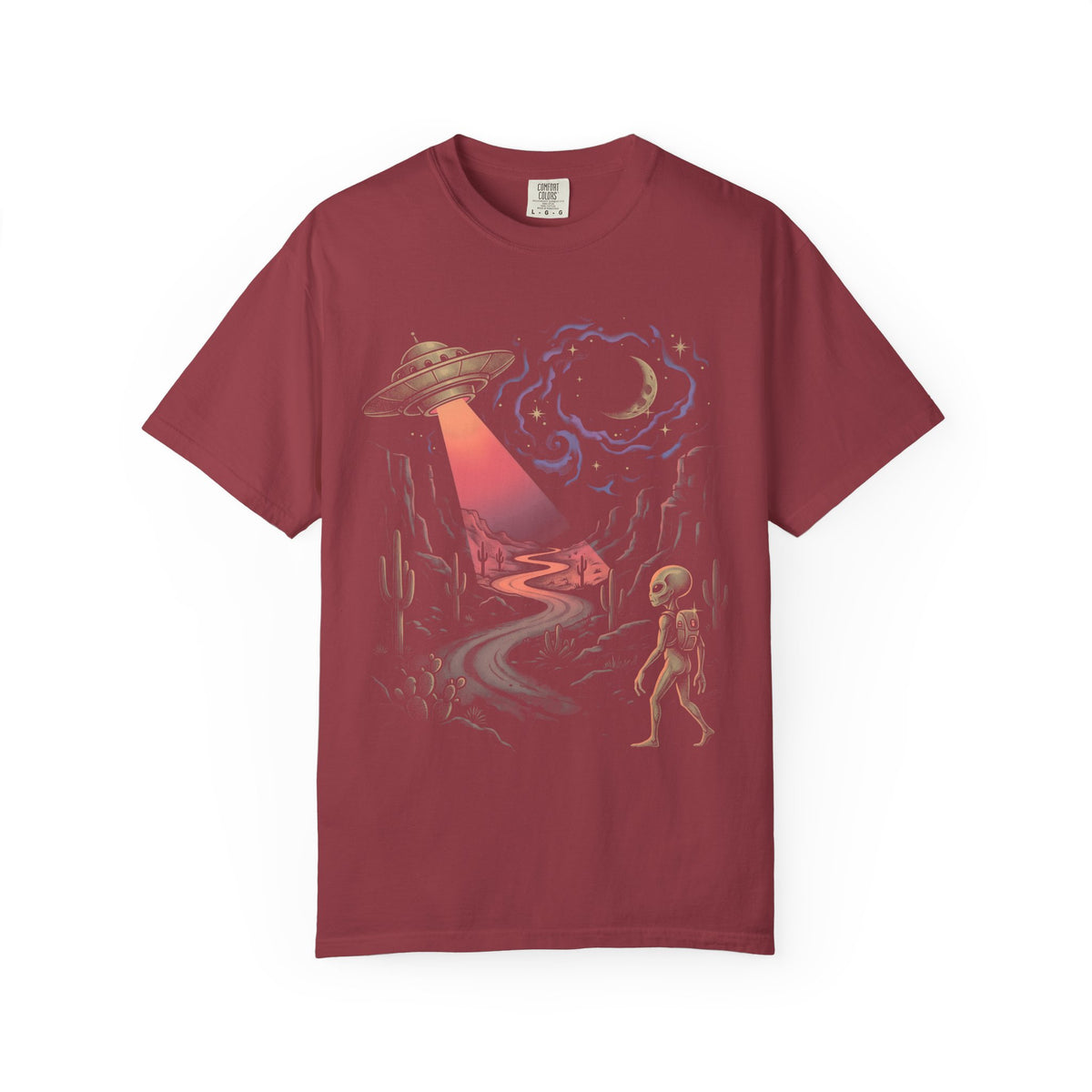 Grey Alien Abduction Classic Tee | Vintage Sci-Fi | Space Art