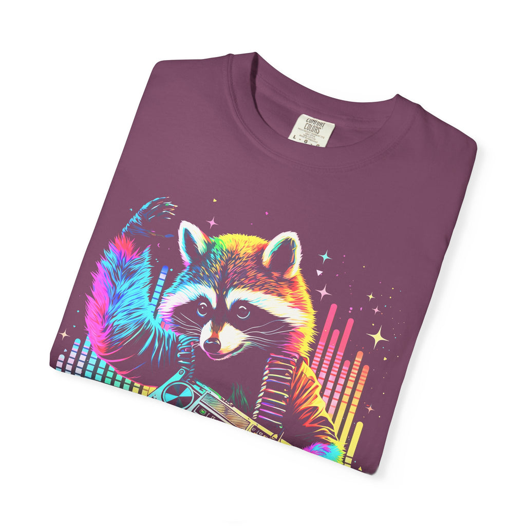 Neon DJ Raccoon Classic Tee | Synthwave Retro | Music Gift