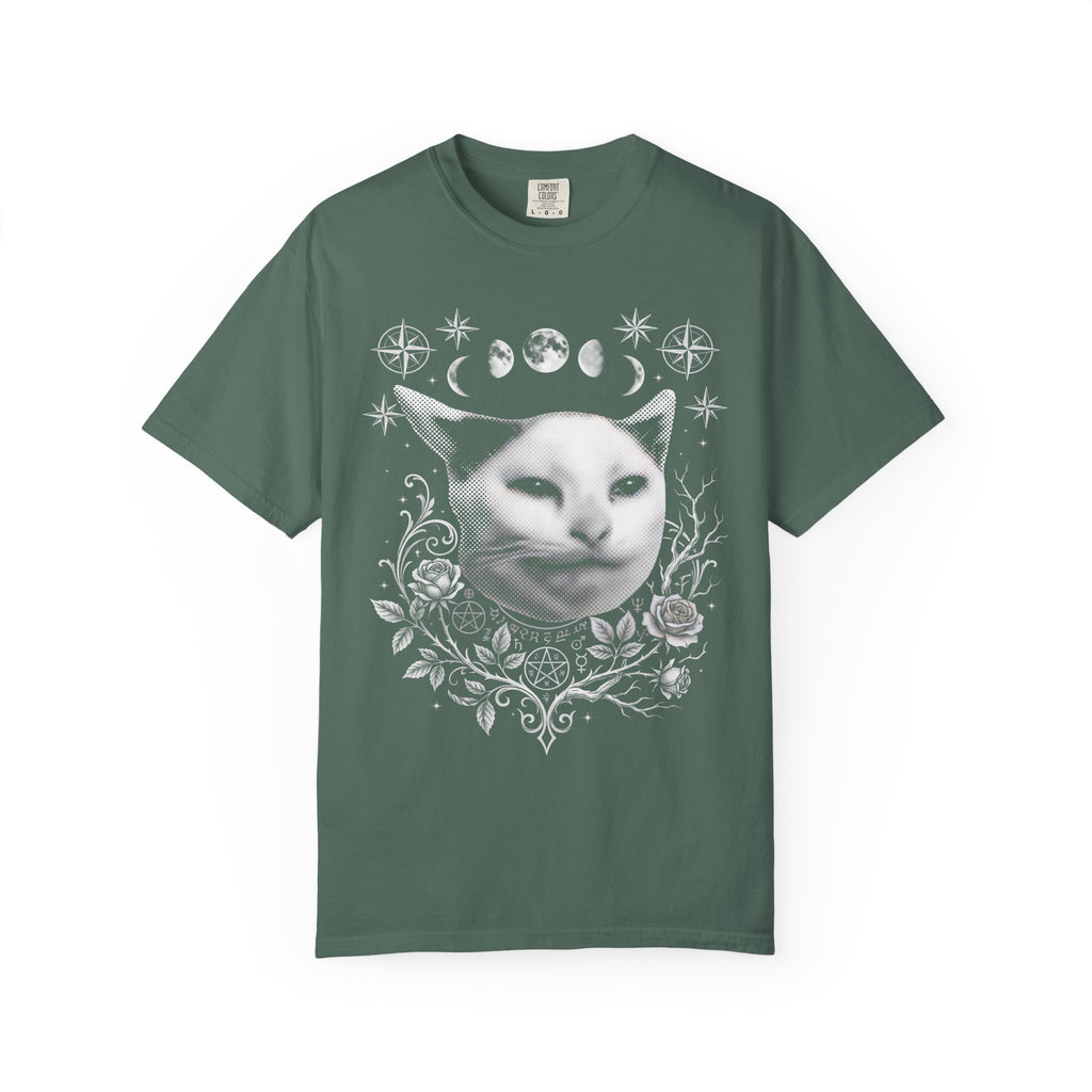 Split Face Cosmic Cat Classic Tee | Mystic Retro | Astro Art