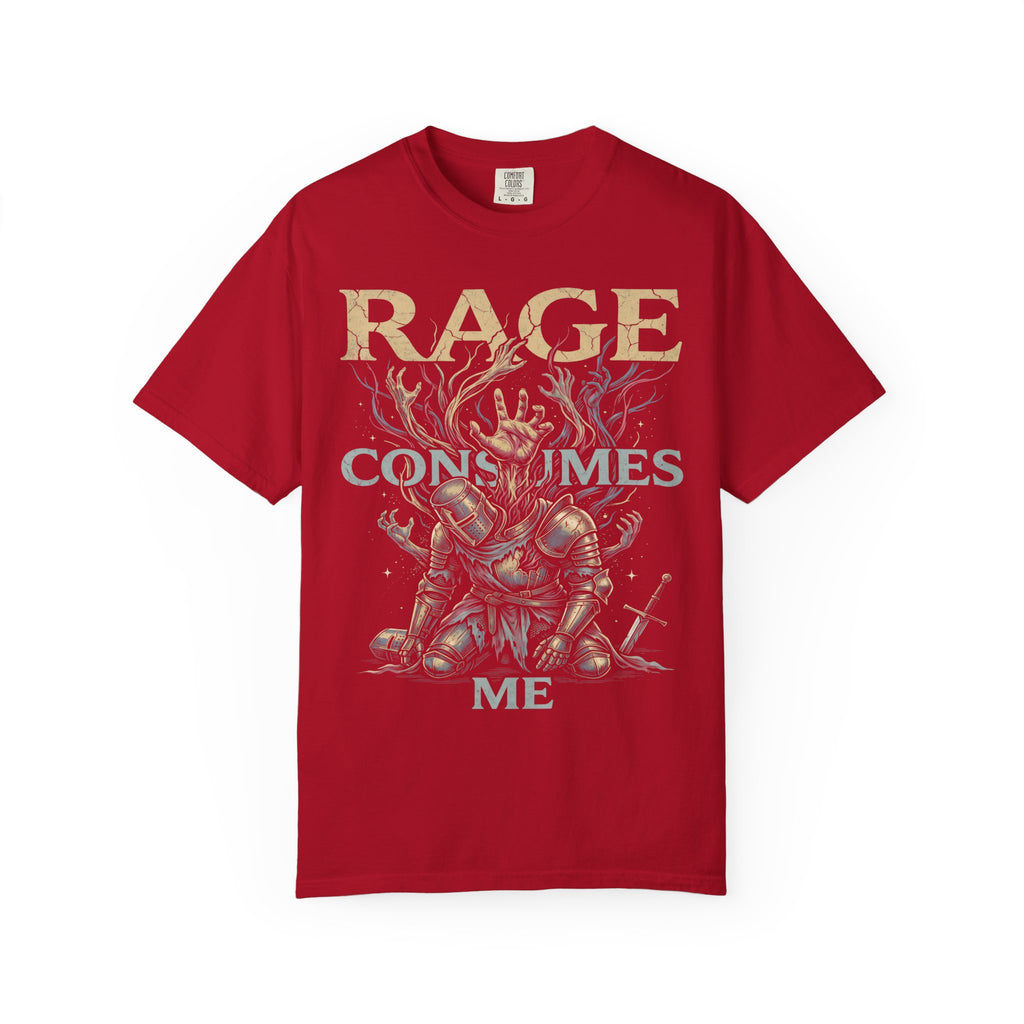 RAGE CONSUMES ME Classic Tee | Kneeling Knight | Dark Fantasy