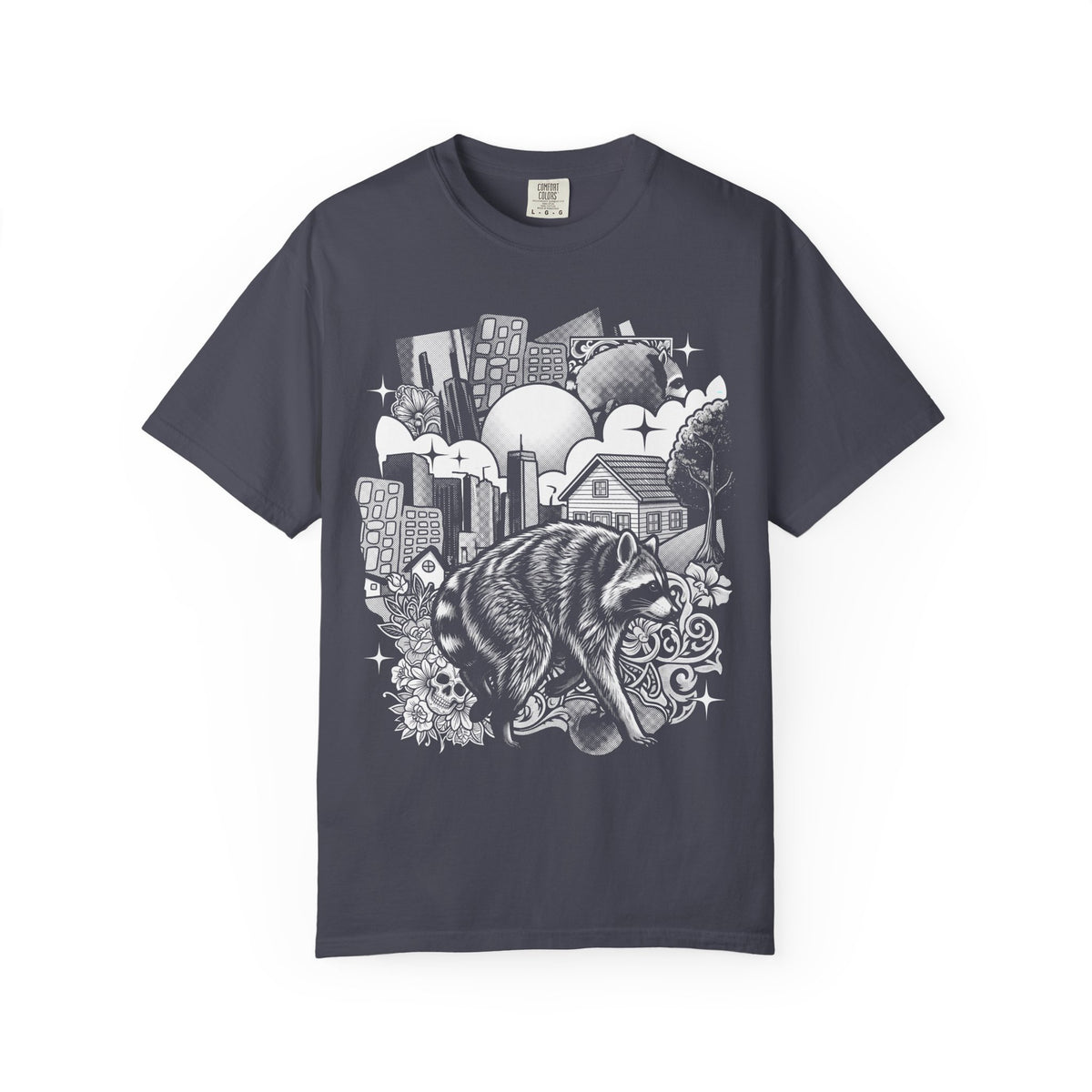 Raccoon City Skull Classic Tee | 90s Retro | Gaming Gift