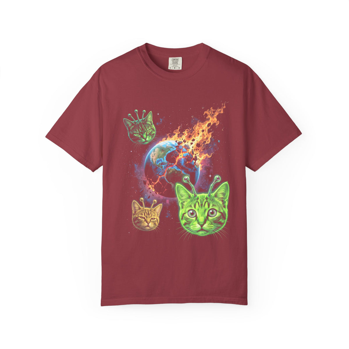 Alien Cat UFO Classic Tee | Mystery Space Art | Bowler Hat
