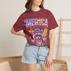 Merica Patriotic Raccoon Classic Tee | 4th Of July | USA Flag
