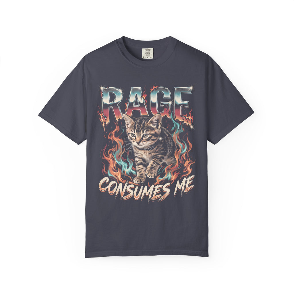 Rage Consumes Me Kitten Classic Tee | Fiery Cat | Retro Meme