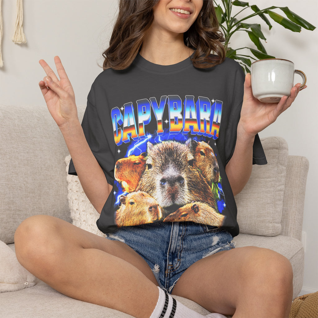 Capybara Lightning Classic Tee | 90s Retro | Animal Gift