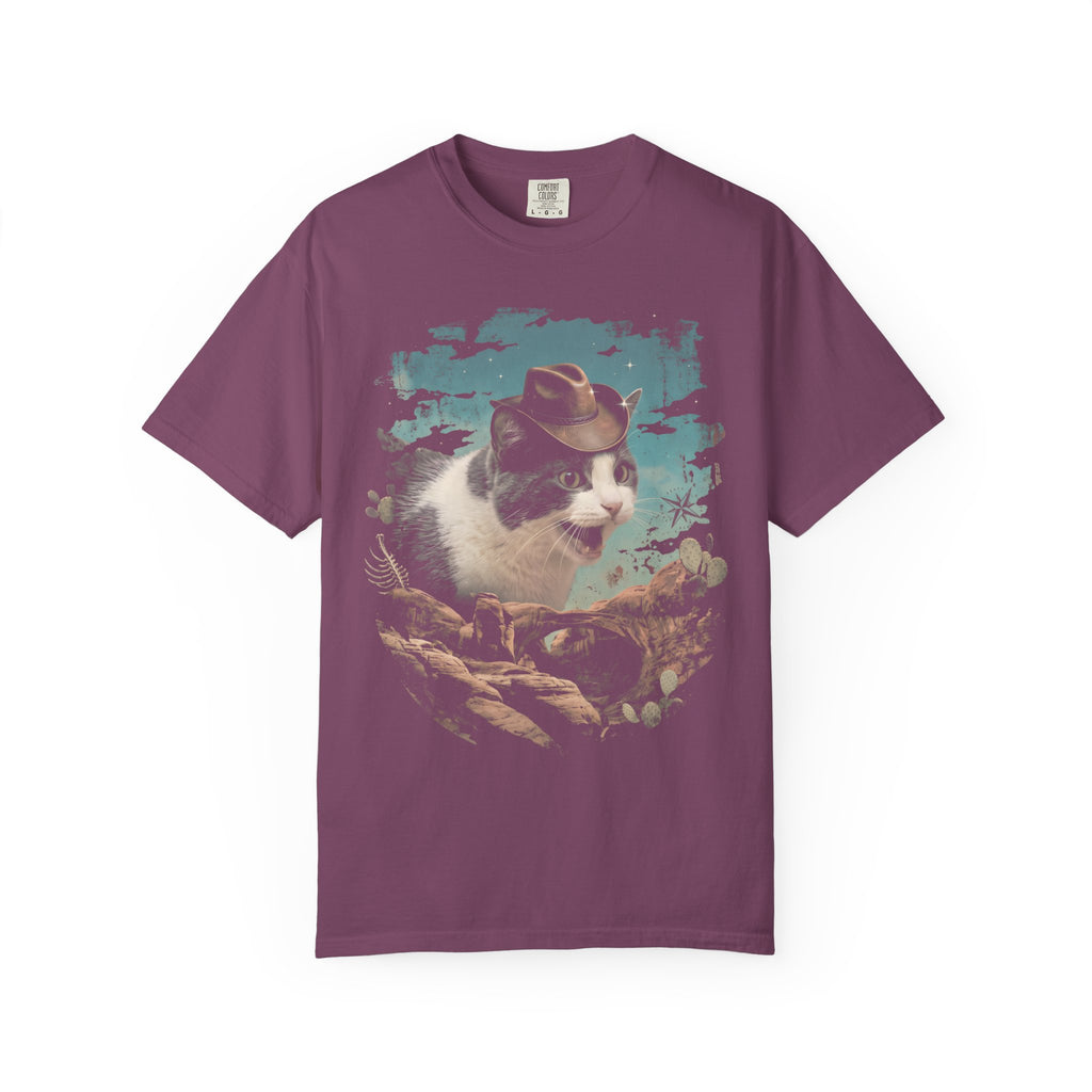 Screaming Meowboy Cat Classic Tee | Wild West Desert | Cactus