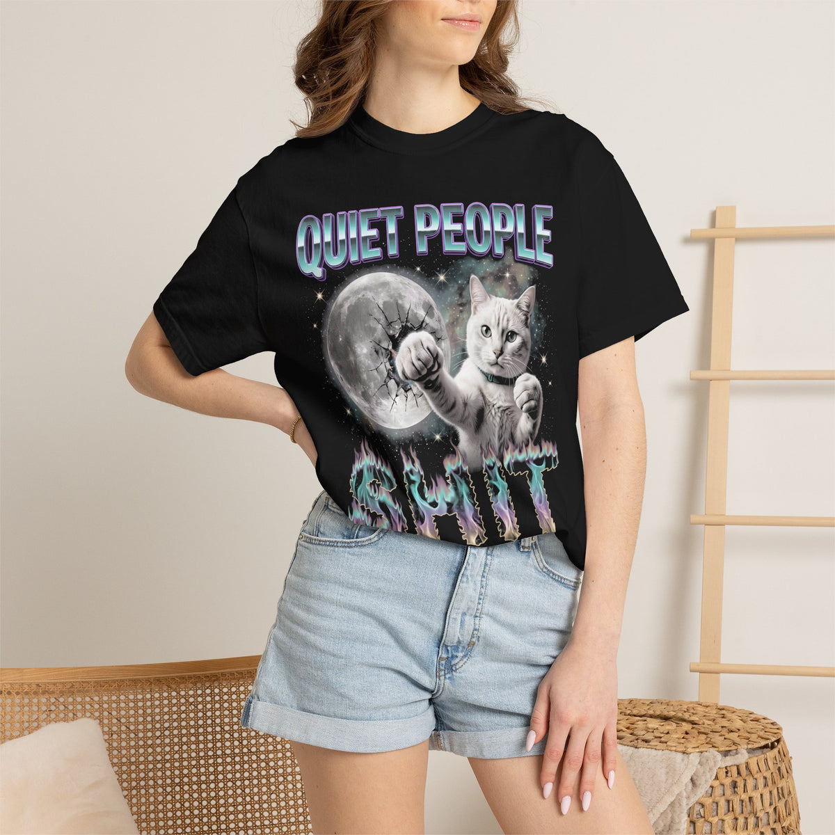 Quiet People Shit The Loudest Classic Tee | White Cat Space