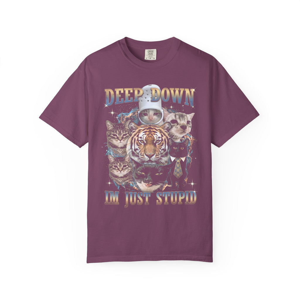 Deep Down Im Just Stupid Classic Tee | Tiger Cat | Galaxy Meme