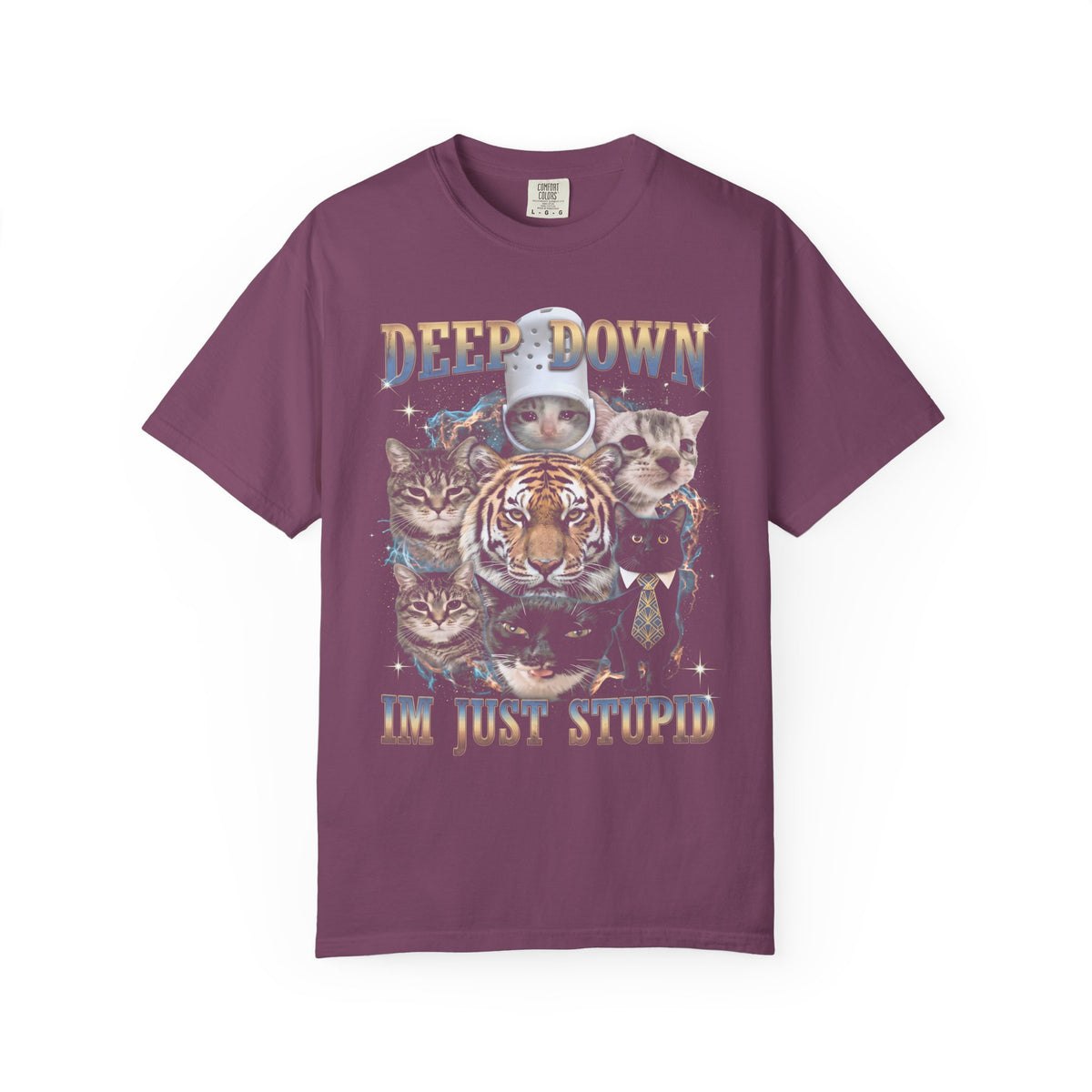 Deep Down Im Just Stupid Classic Tee | Tiger Cat | Galaxy Meme