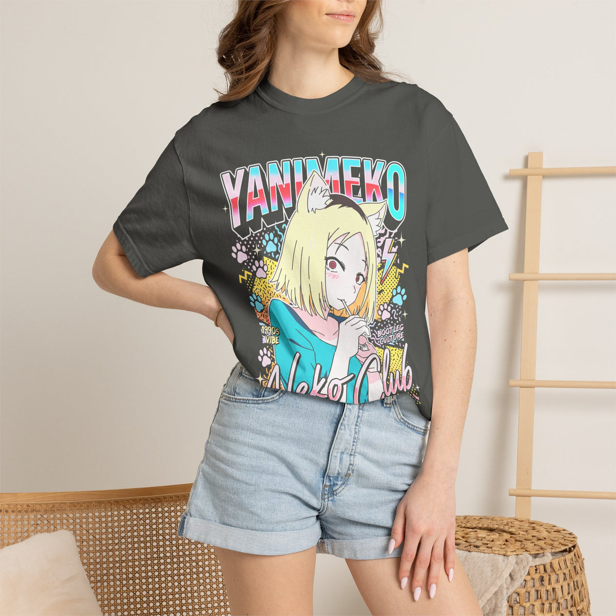 Neko Club Anime Girl Classic Tee | 1990s Vibe | Retro Gift