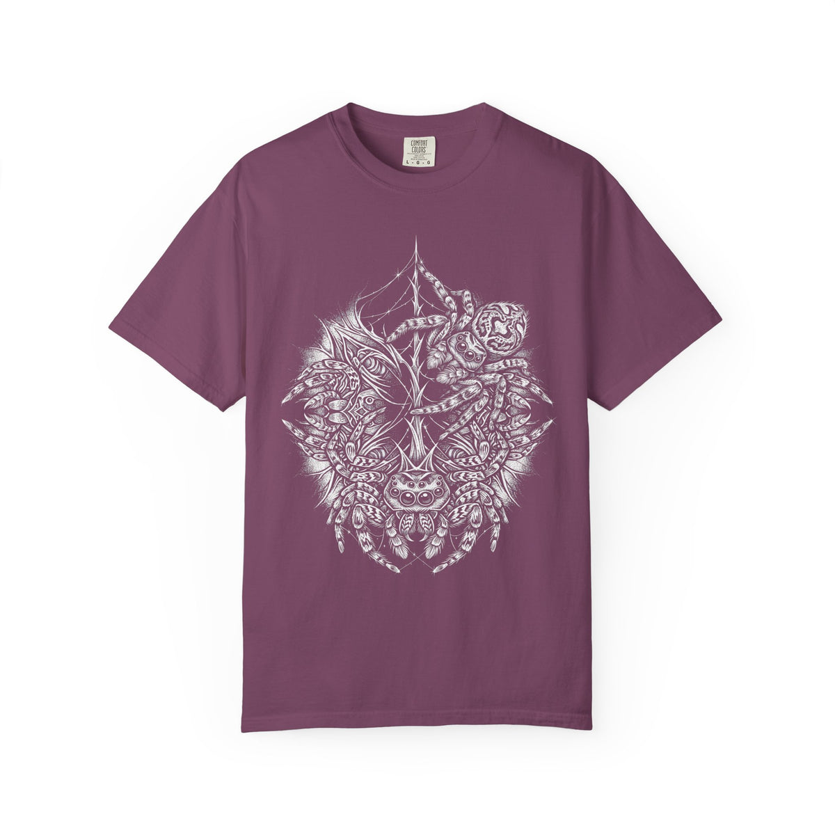 Gothic Spider Web Classic Tee | Stipple Art | Black White