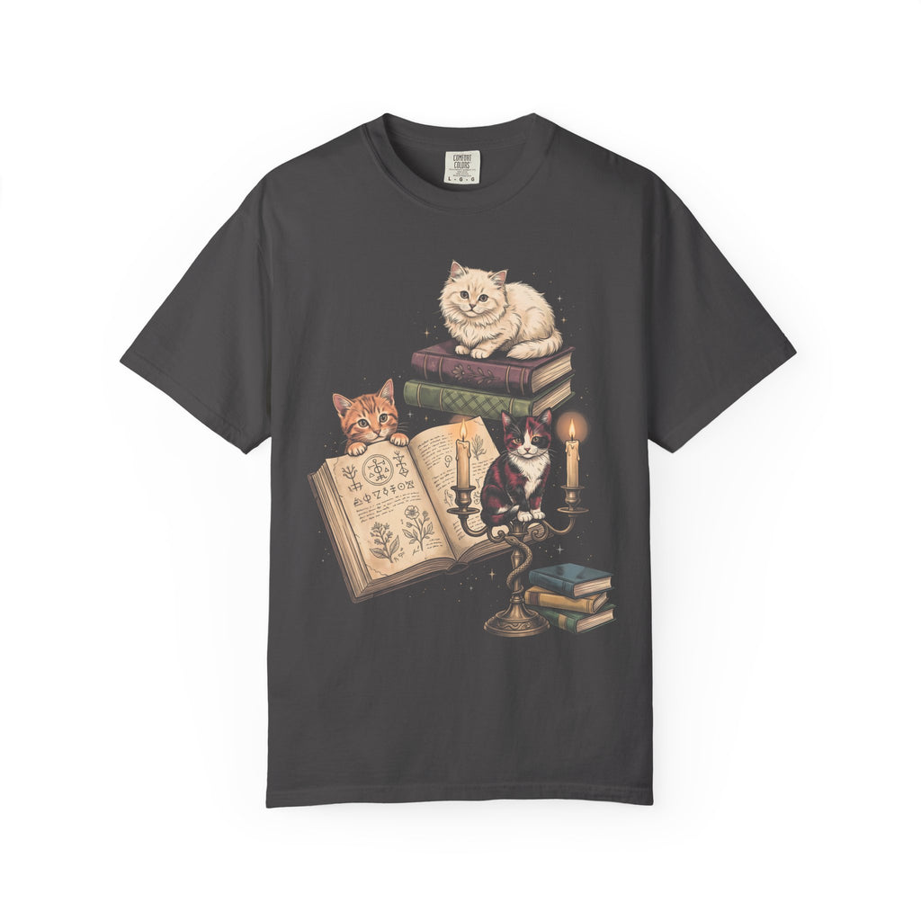 Mystical Library Cats Classic Tee | Occult Alchemy | Antique Book