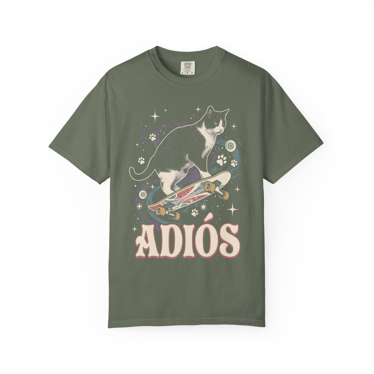 Adiós Tuxedo Cat Classic Tee | Space Feline | Cosmic Retro
