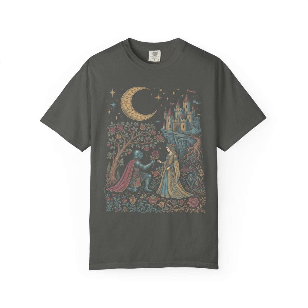 Medieval Knight And Lady Classic Tee | Vintage Romance | Castle Moon