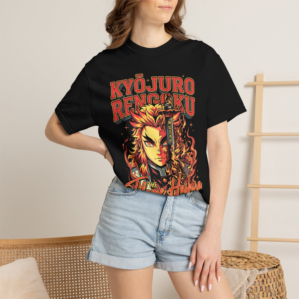 The Flame Hashira Fire T-Shirt - Retro Anime Manga Graphic Tee