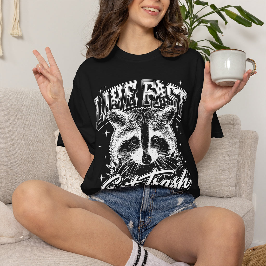 Live Fast Eat Trash Raccoon Classic Tee | Vintage | Funny Gift