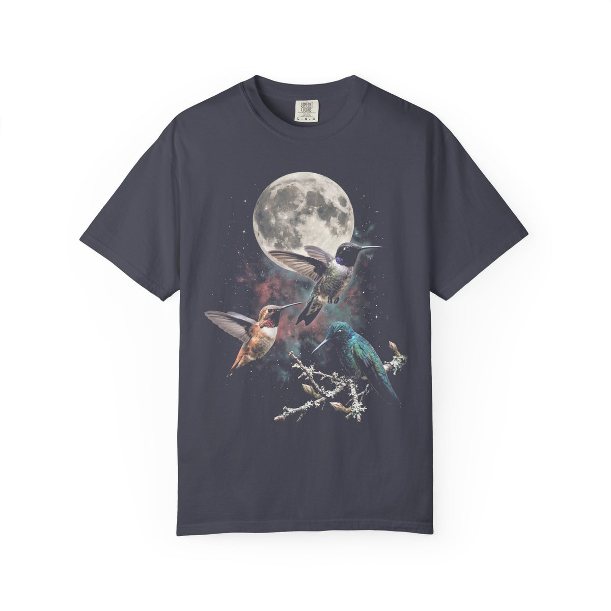 Hummingbird Full Moon Classic Tee | Galaxy Space | Bird Lover