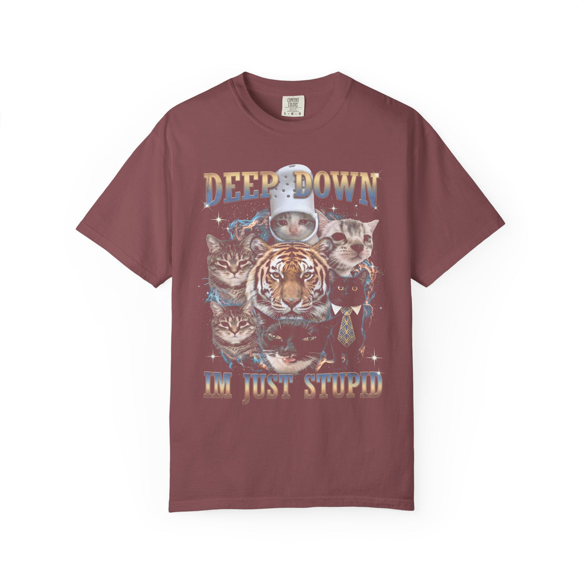 Deep Down Im Just Stupid Classic Tee | Tiger Cat | Galaxy Meme