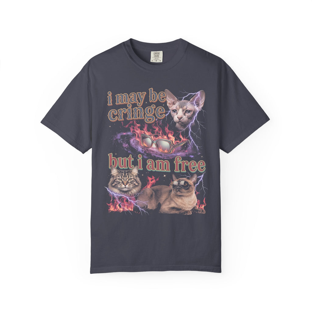 I May Be Cringe But I Am Free Classic Tee | Galaxy Cat | Space Meme