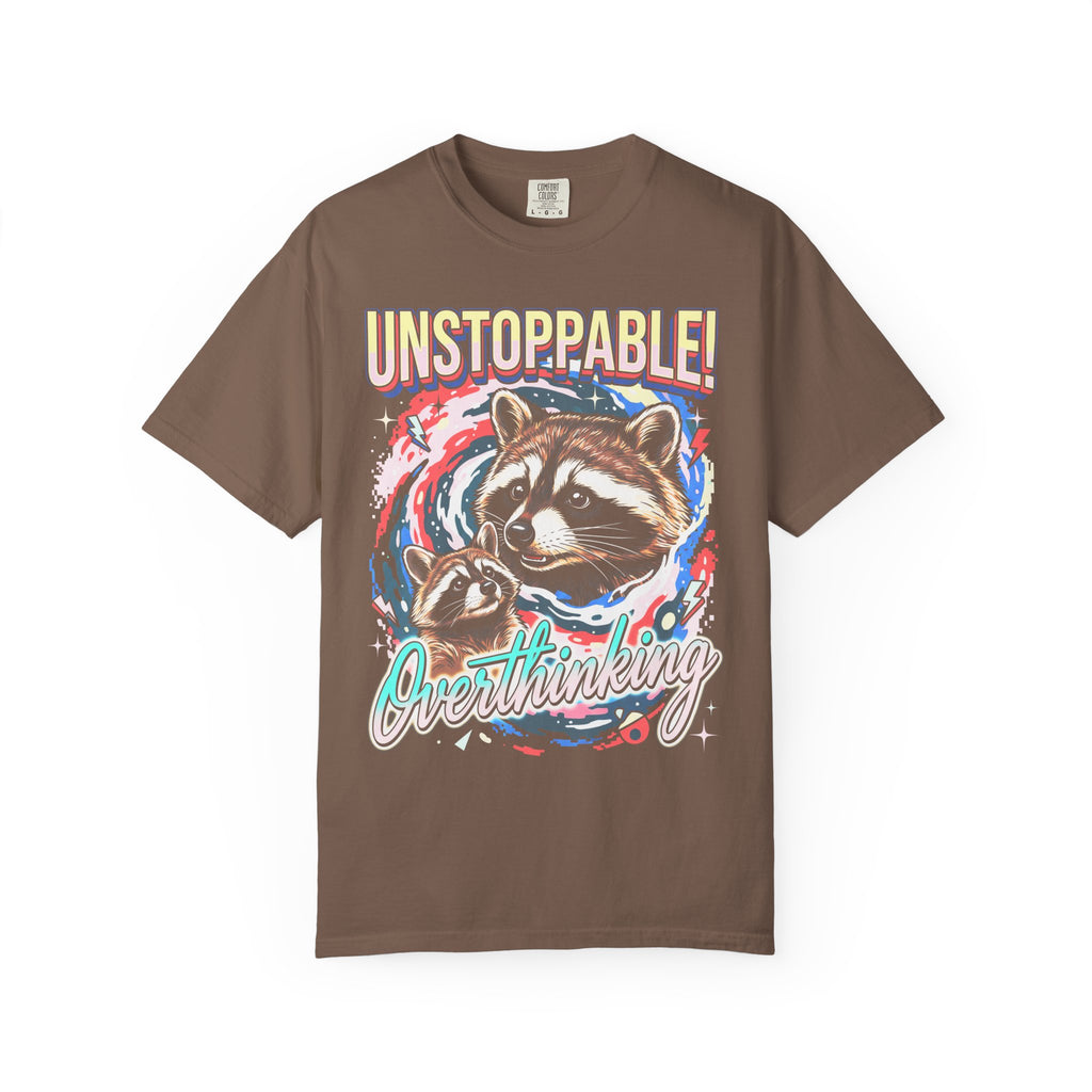 Unstoppable Overthinking Raccoon Classic Tee | 90s Funny Gift