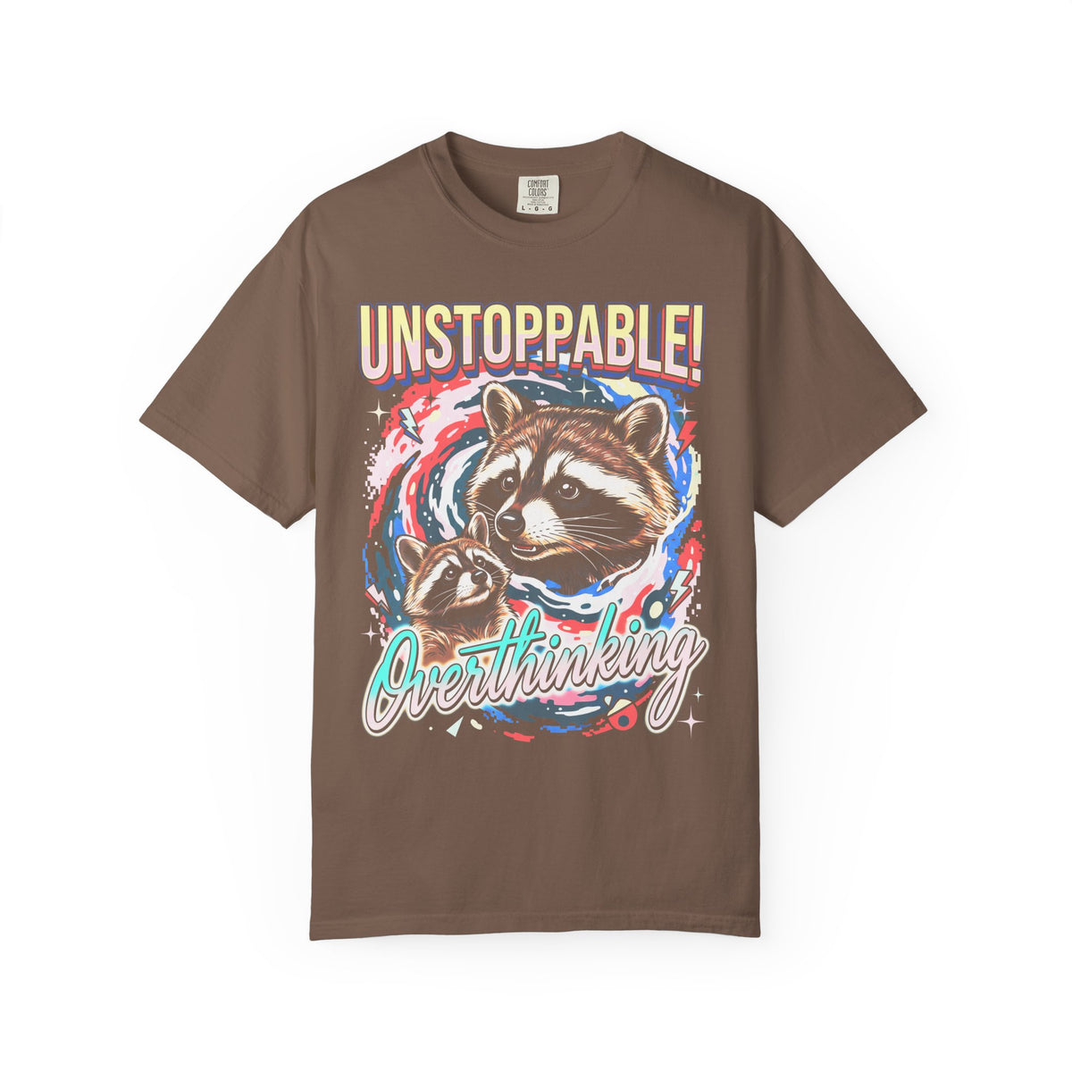 Unstoppable Overthinking Raccoon Classic Tee | 90s Funny Gift