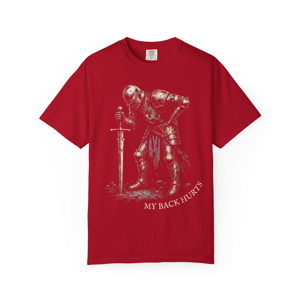 My Back Hurts Knight Classic Tee | Medieval Armor | Sarcastic Pain