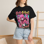 Pink Hair Anime Girl T-Shirt - Y2K Kawaii Retro Graphic Tee