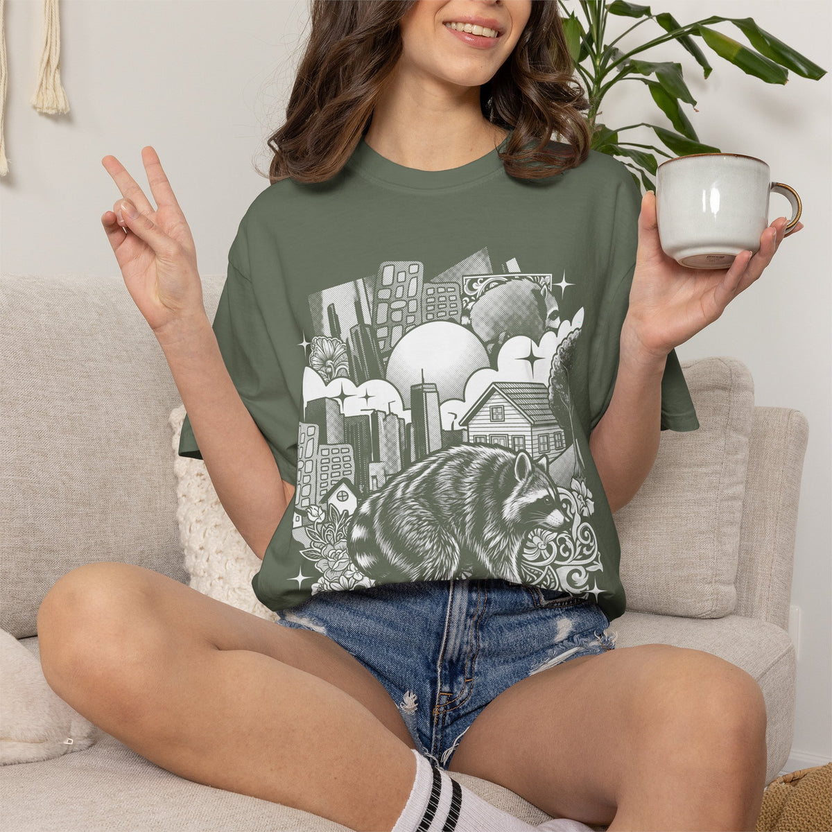Raccoon City Skull Classic Tee | 90s Retro | Gaming Gift