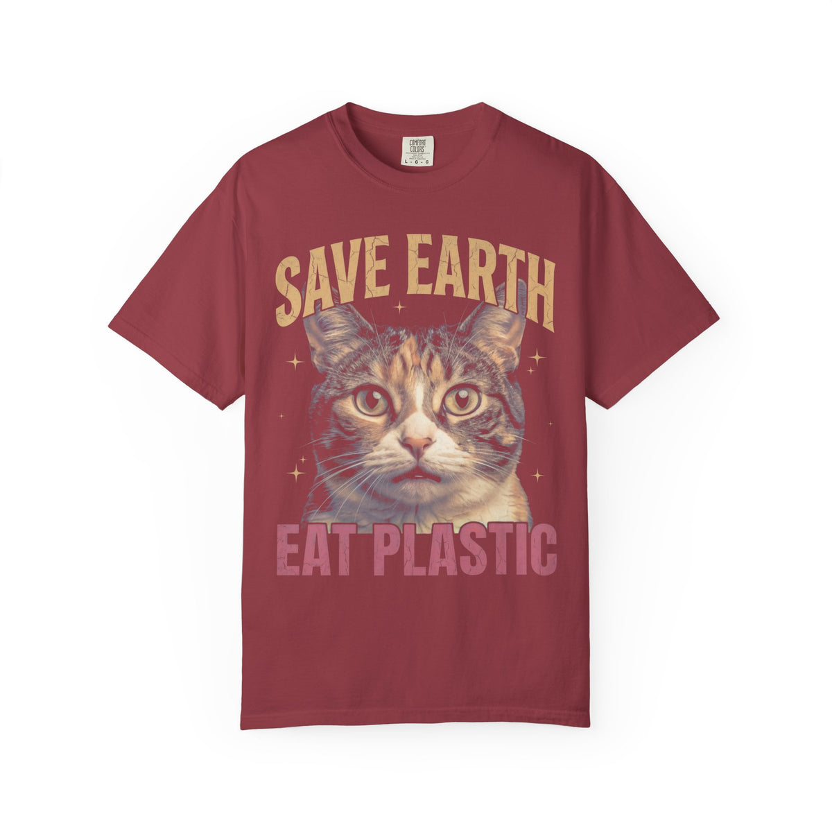 Save Earth Eat Plastic Classic Tee | Sarcastic Cat | Weird Art