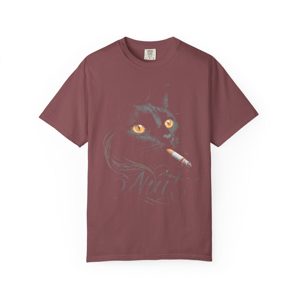Nuit Black Cat Classic Tee | Edgy Vintage Art | Night Cigarette