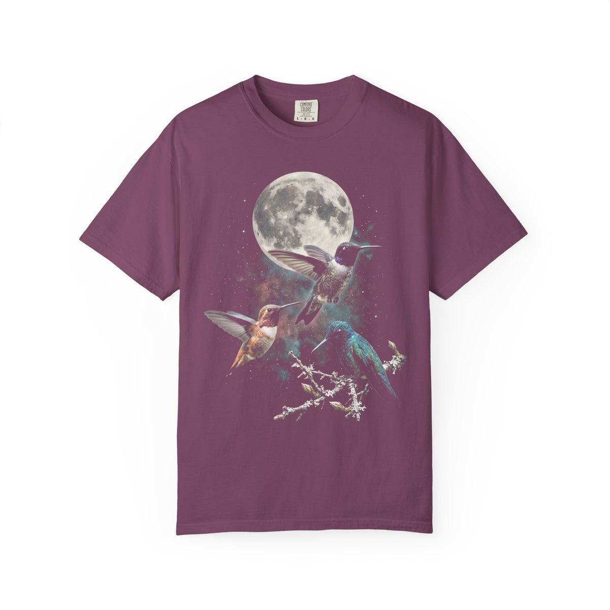 Hummingbird Full Moon Classic Tee | Galaxy Space | Bird Lover
