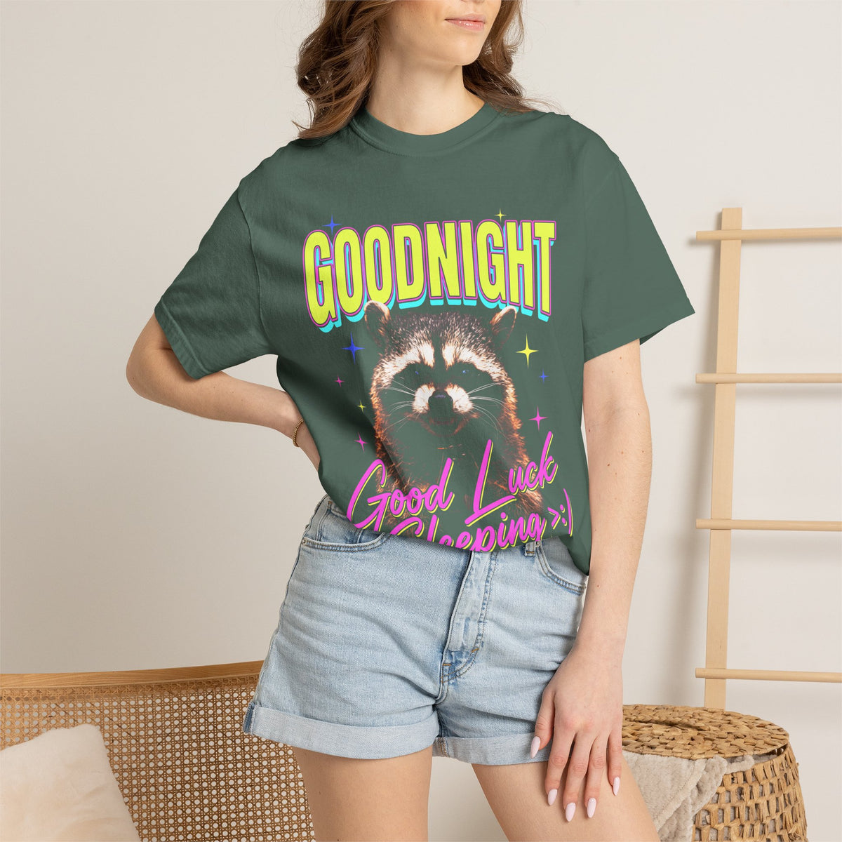 Goodnight Good Luck Sleeping Classic Tee | Raccoon Meme