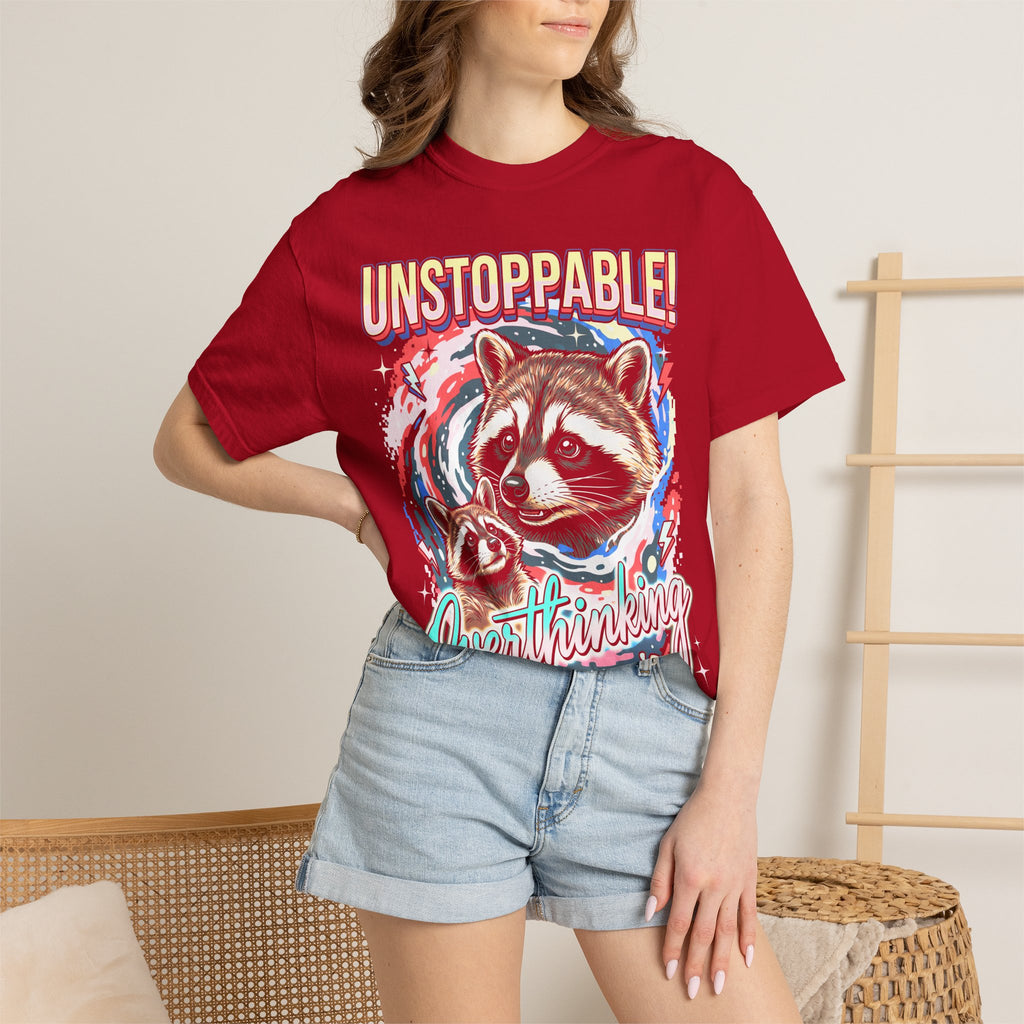 Unstoppable Overthinking Raccoon Classic Tee | 90s Funny Gift