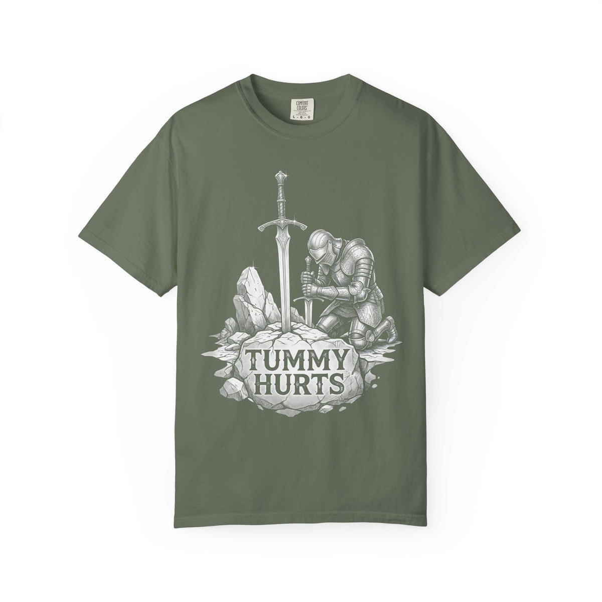 Tummy Hurts Classic Tee | Dark Fantasy | Kneeling Knight