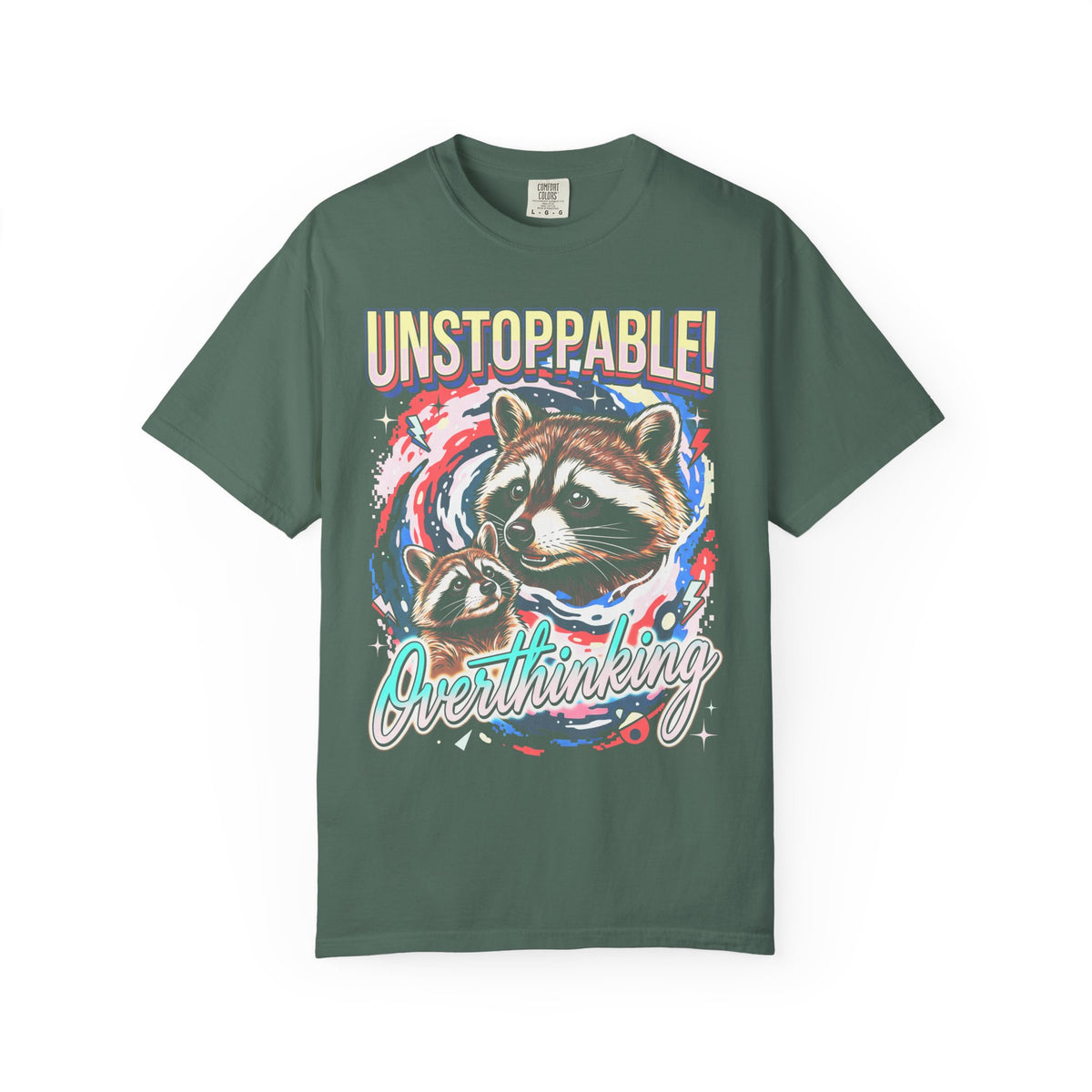 Unstoppable Overthinking Raccoon Classic Tee | 90s Funny Gift