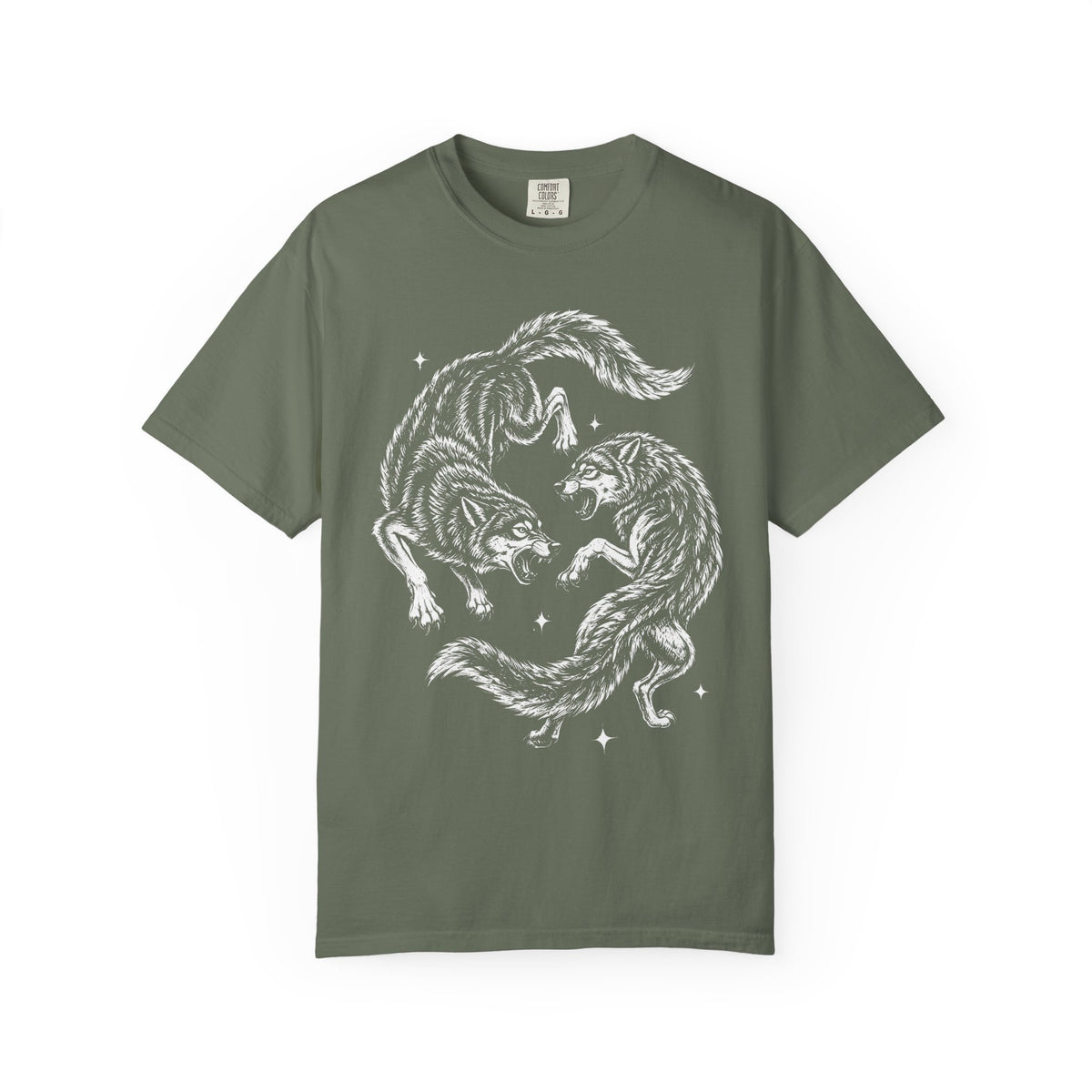 Twin Wolves Classic Tee | 90s Vintage | Dark Nature Wolf