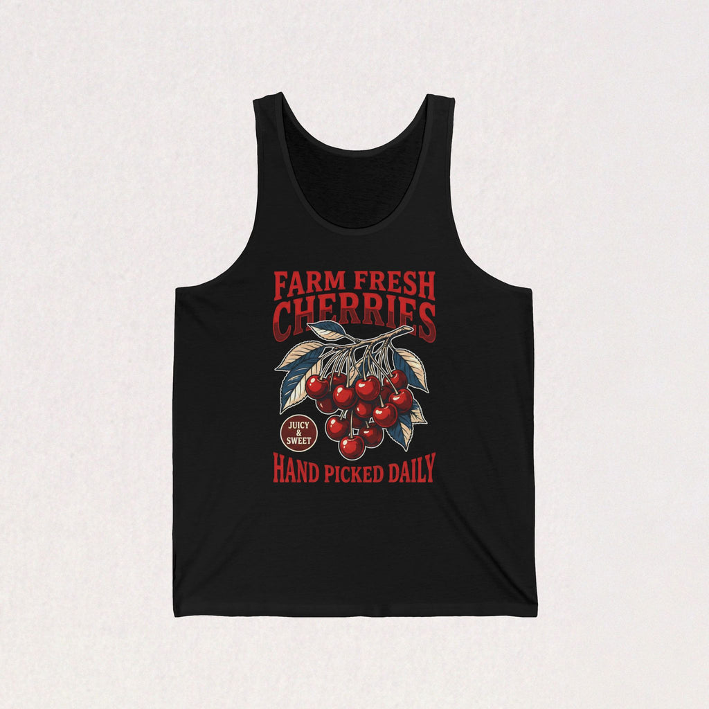 Farm Fresh Cherries Hand Picked Daily Unisex Tanktop