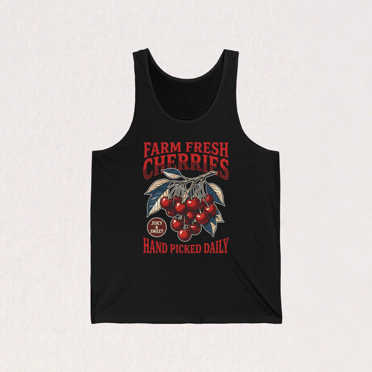 Farm Fresh Cherries Hand Picked Daily Unisex Tanktop