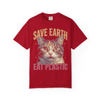 Save Earth Eat Plastic Classic Tee | Sarcastic Cat | Weird Art