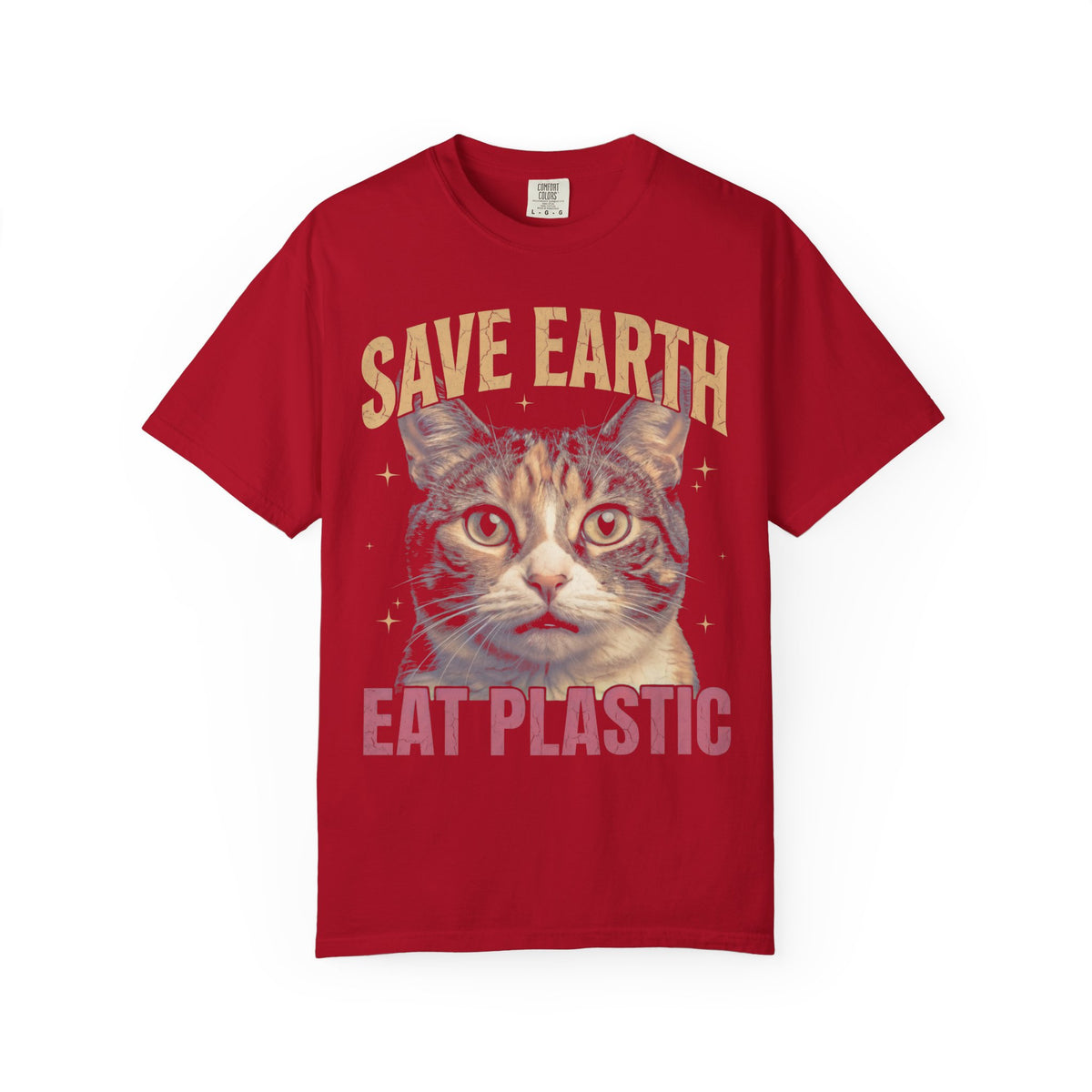 Save Earth Eat Plastic Classic Tee | Sarcastic Cat | Weird Art