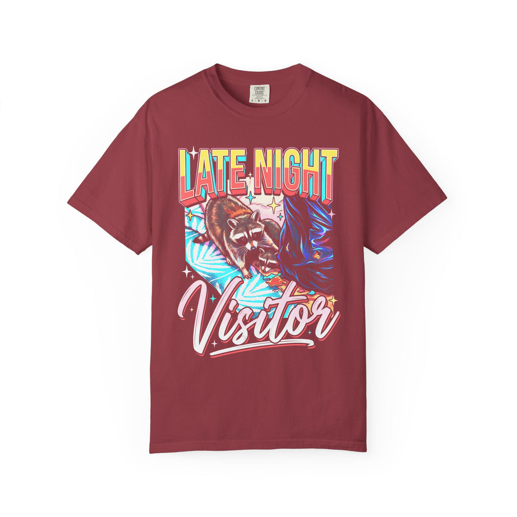 Late Night Visitor Raccoon Classic Tee | Retro Neon | Vintage
