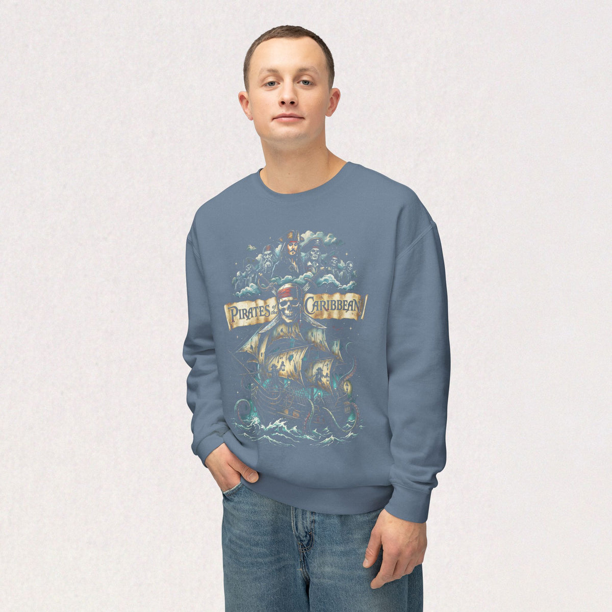 Pirates of the Caribean Skull Ship Crewneck Sweatshirt