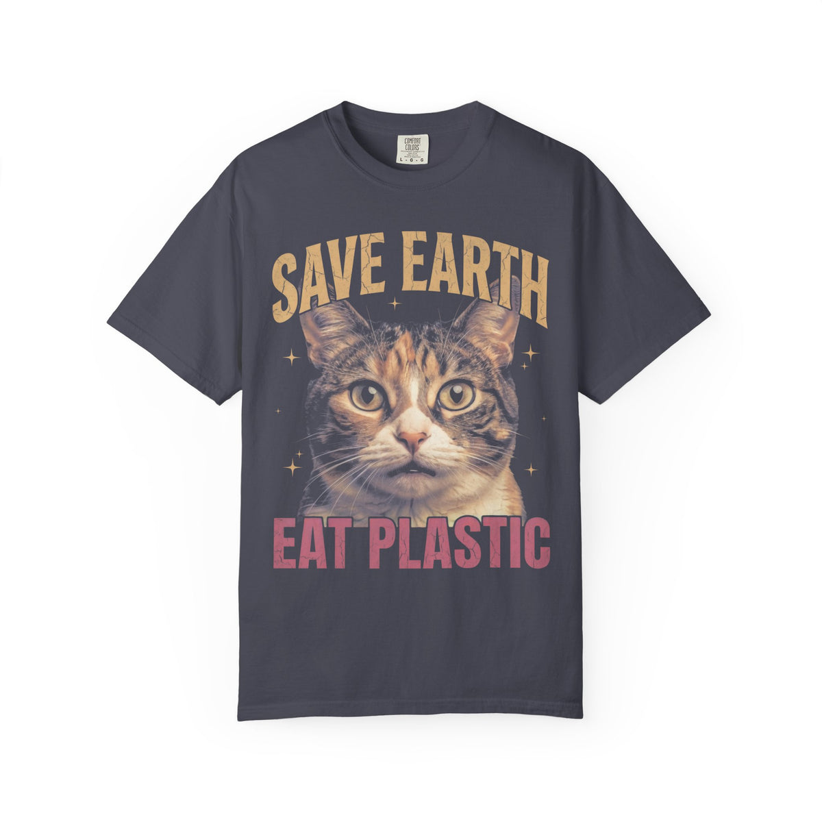 Save Earth Eat Plastic Classic Tee | Sarcastic Cat | Weird Art
