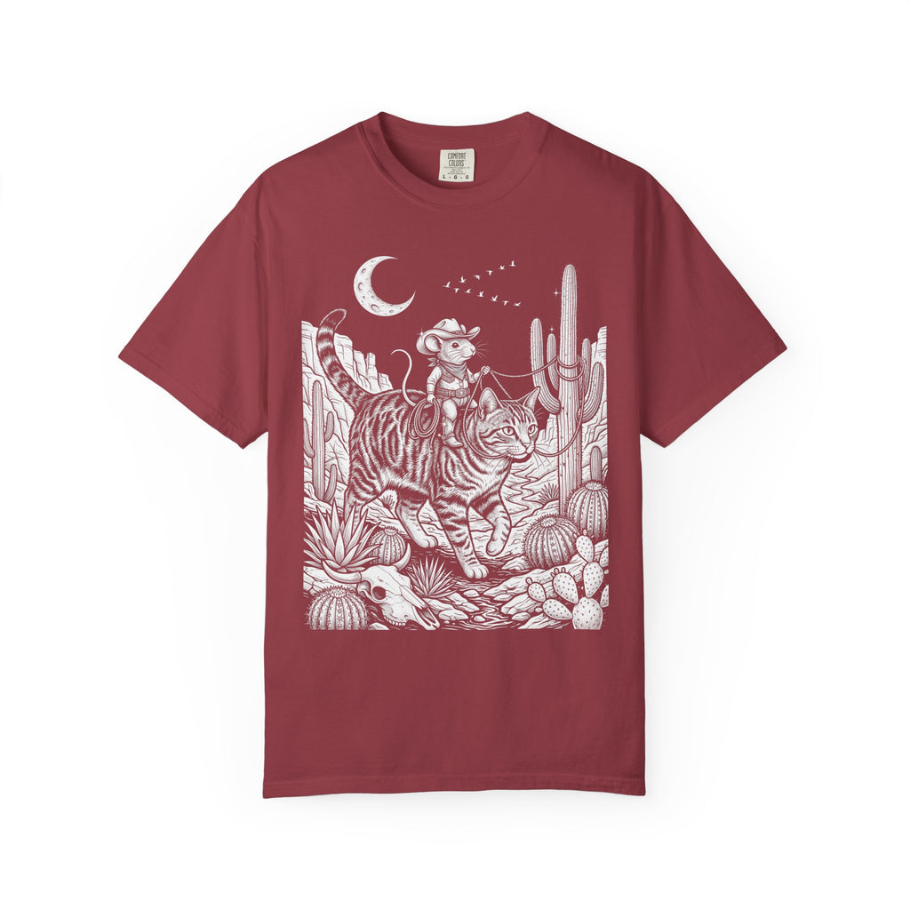 Cowboy Mouse Rodeo Classic Tee | Western Desert | Tabby Cat