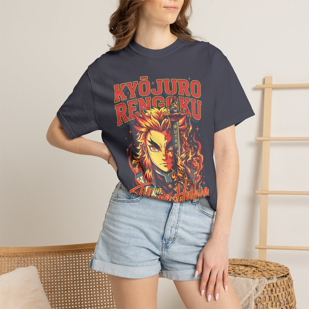 The Flame Hashira Fire Classic Tee | Anime Manga | Retro Gift