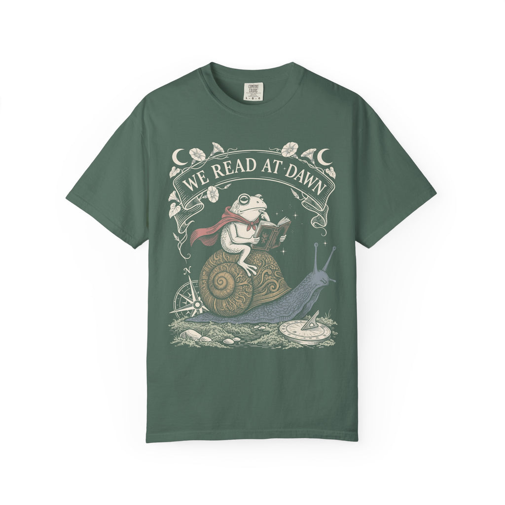 We Read At Dawn Classic Tee | Wizard Toad | Magical Books