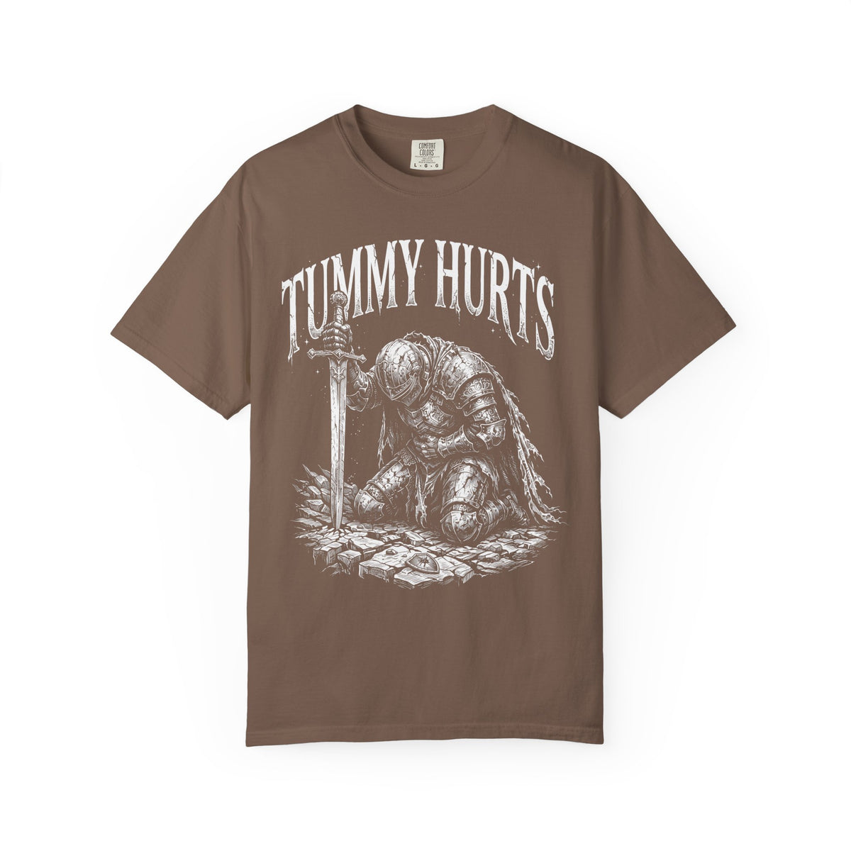 Tummy Hurts Classic Tee | Medieval Armor | Humorous Art
