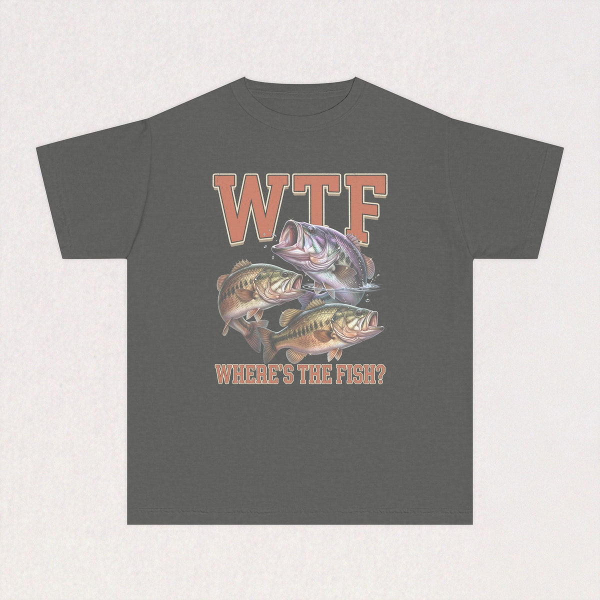 WTF (Where's The Fish?) Youth Fishing Kids Tee